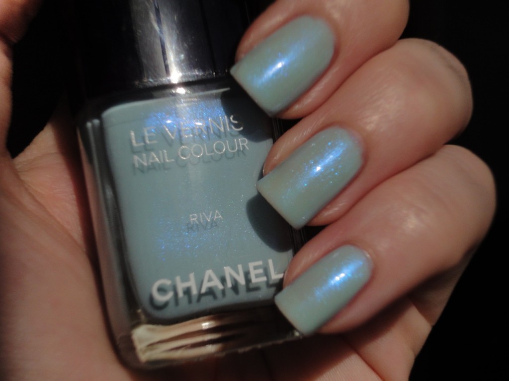 Chanel Riva with CND Ice Bue Shimmer Chanel Riva with CND Ice Bue Shimmer
